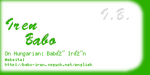 iren babo business card